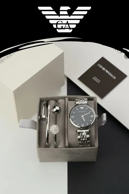 طقم ساعات Armani - شامل الاساور