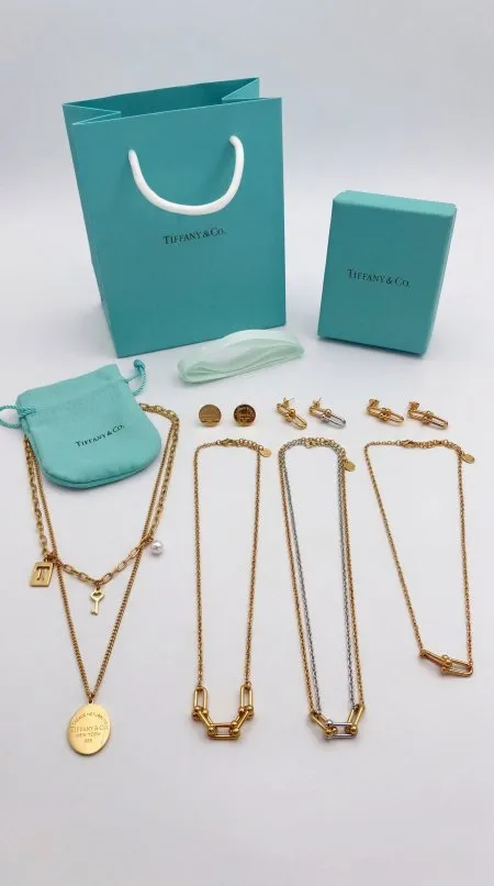 طقم سنسال وحلق - Tiffany \ شامل علبة وكيس الشركة