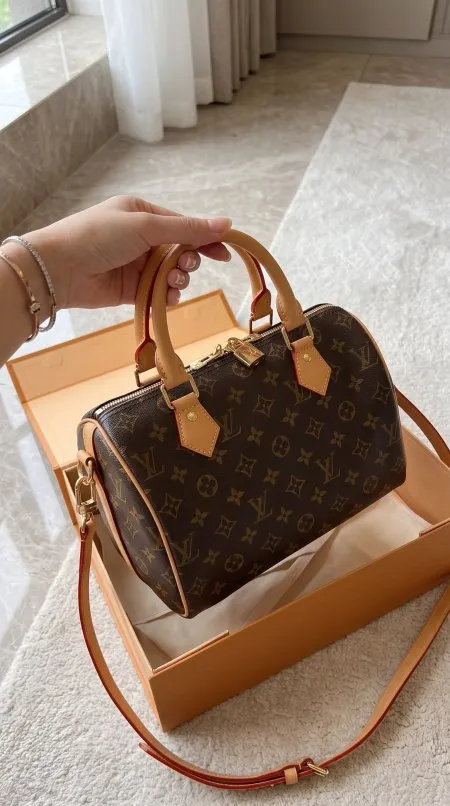شنطة - LOUIS VUITTON  ٢٥ سم / ماستر كواليتي شامل علبة