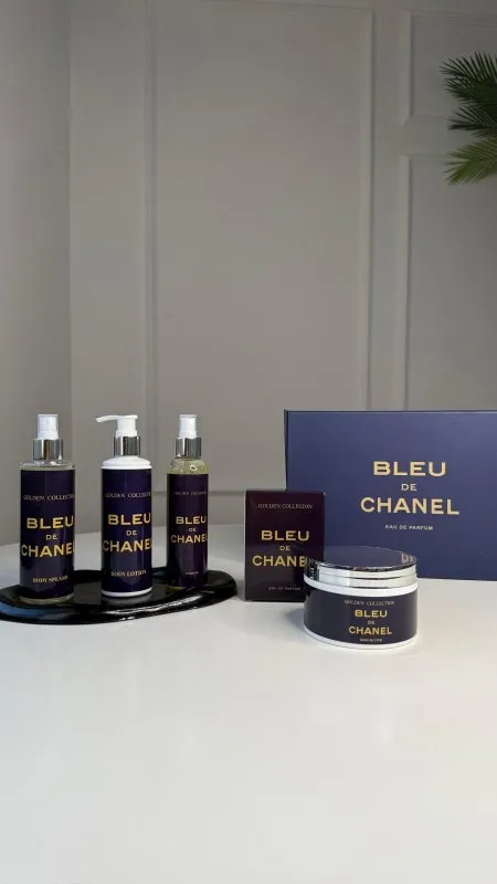 طقم عطر Bleu De Chanel - رجالي - ٥ قطع / شامل علبة الشركة
